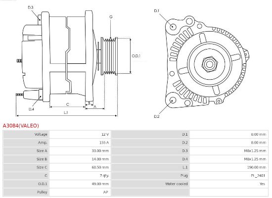 Obrázok Alternátor AS-PL Brand new | Valeo | Alternators A3084VALEO
