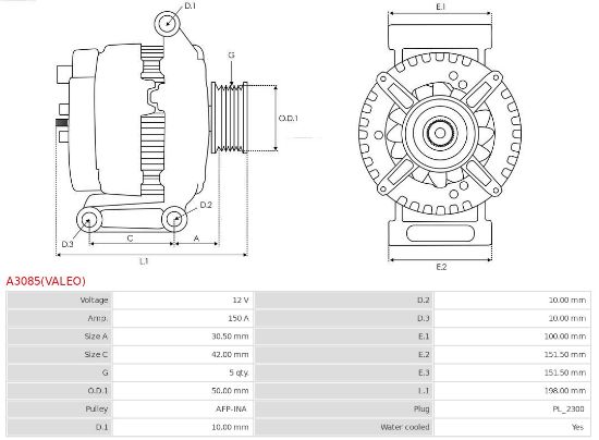 Obrázok Alternátor AS-PL Brand new | Valeo | Alternators A3085VALEO