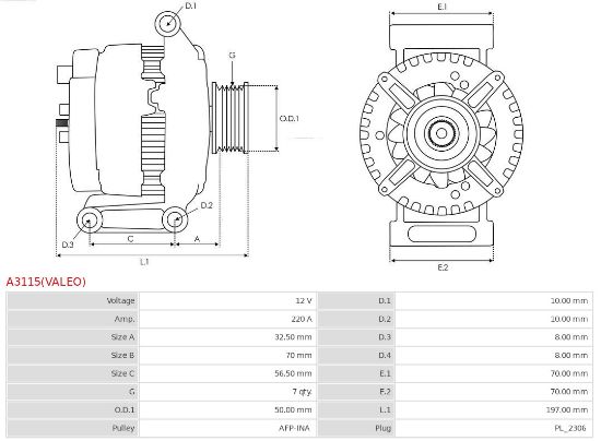 Obrázok Alternátor AS-PL Brand new | Valeo | Alternators A3115VALEO