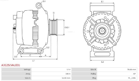 Obrázok Alternátor AS-PL Brand new | Valeo | Alternators A3125VALEO