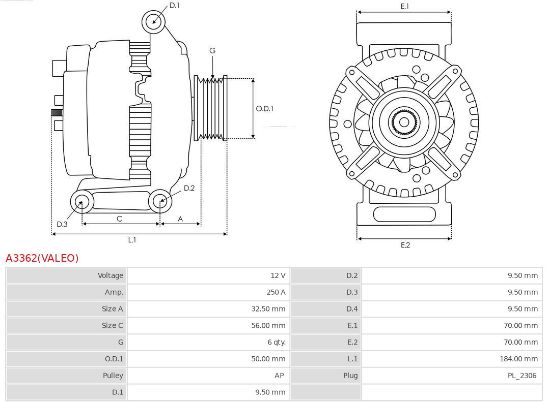 Obrázok Alternátor AS-PL Brand new | Valeo | Alternators A3362VALEO