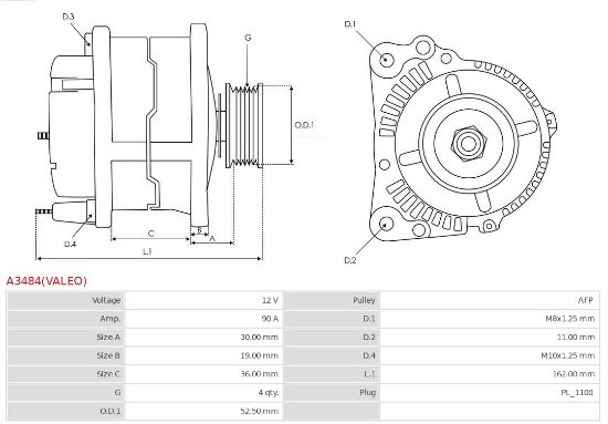 Obrázok Alternátor AS-PL Brand new | Valeo | Alternators A3484VALEO