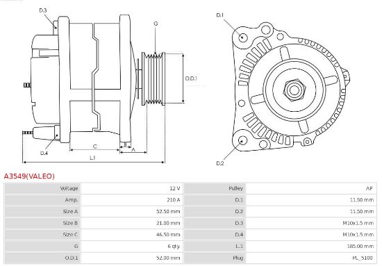 Obrázok Alternátor AS-PL Brand new | Valeo | Alternators A3549VALEO