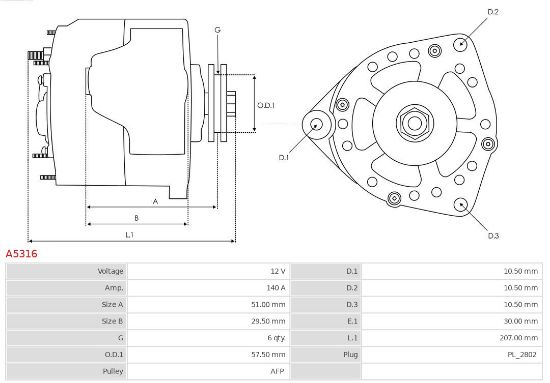 Obrázok Alternátor AS-PL Brand new |  | Alternators A5316