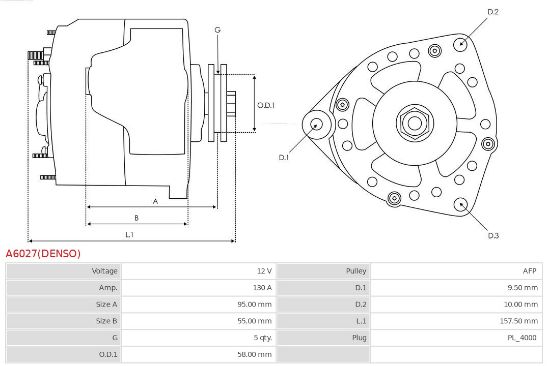 Obrázok Alternátor AS-PL Brand new | Denso | Alternators A6027DENSO