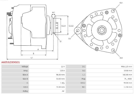 Obrázok Alternátor AS-PL Brand new | Denso | Alternators A6053DENSO