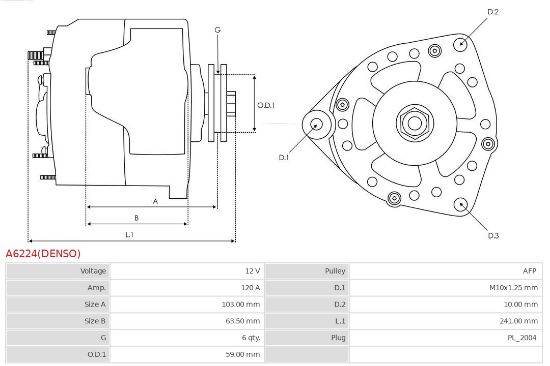 Obrázok Alternátor AS-PL Brand new | Denso | Alternators A6224DENSO