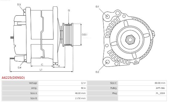Obrázok Alternátor AS-PL Brand new | Denso | Alternators A6225DENSO