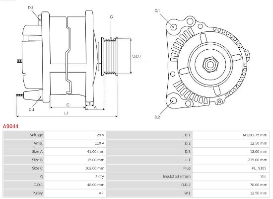 Obrázok Alternátor AS-PL Brand new |  | Alternators | 8LHA3096 A9044
