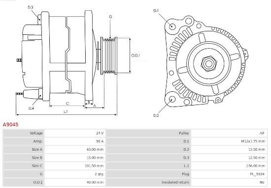 Obrázok Alternátor AS-PL Brand new |  | Alternators A9045