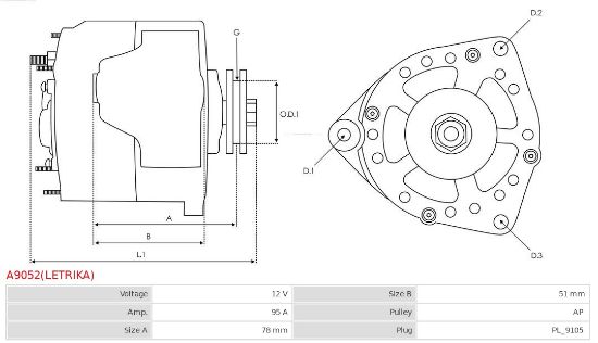 Obrázok Alternátor AS-PL Brand new | Letrika | Alternators A9052LETRIKA