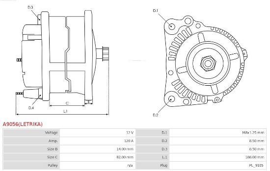 Obrázok Alternátor AS-PL Brand new | Letrika | Alternators A9056LETRIKA