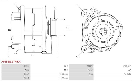 Obrázok Alternátor AS-PL Brand new | Letrika | Alternators A9153LETRIKA