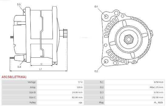 Obrázok Alternátor AS-PL Brand new | Letrika | Alternators A9158LETRIKA