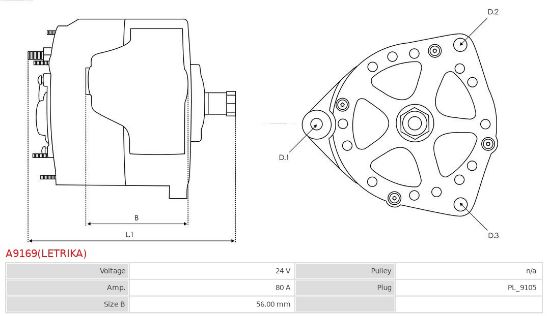 Obrázok Alternátor AS-PL Brand new | Letrika | Alternators A9169LETRIKA