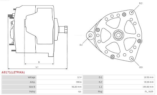 Obrázok Alternátor AS-PL Brand new | Letrika | Alternators A9171LETRIKA