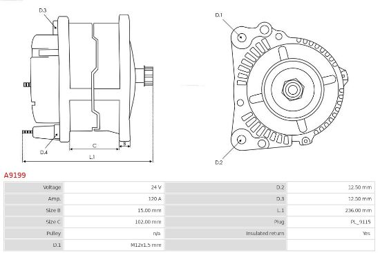 Obrázok Alternátor AS-PL Brand new |  | Alternators | 8LHA3040UC A9199