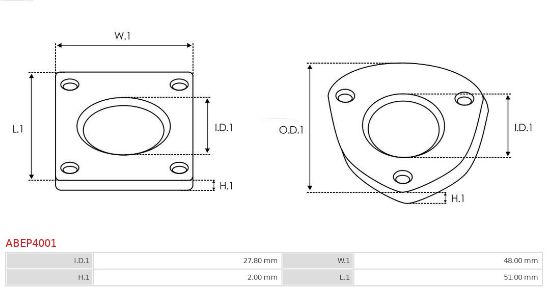Obrázok Sada na opravu alternátora AS-PL Brand new |  | Alternator bearing retainer plates ABEP4001