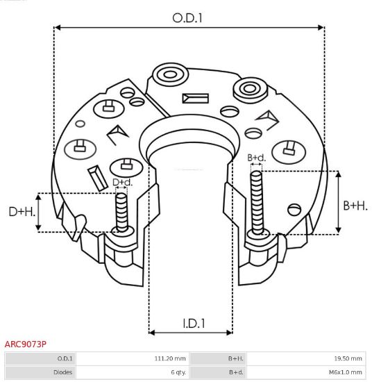 Obrázok Usmerňovač alternátora AS-PL Brand new |  | Alternator rectifiers ARC9073P