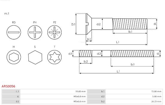 Obrázok Sada na opravu alternátora AS-PL Brand new |  | Screws ARS0056