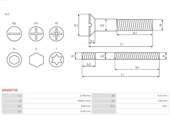 Obrázok Sada na opravu alternátora AS-PL Brand new |  | Screws ARS0073S