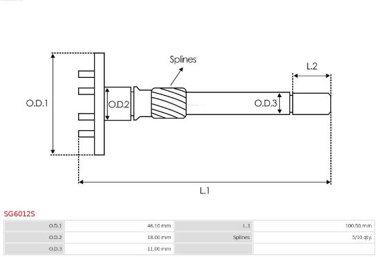 Obrázok Opravná sada pre żtartér AS-PL Brand new |  | Starter gear shafts SG6012S