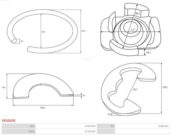 Obrázok Opravná sada pre żtartér AS-PL Brand new |  | Starter lock rings SRS0035