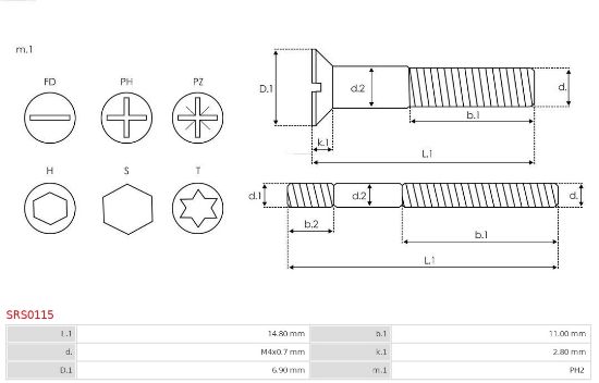 Obrázok Sada na opravu alternátora AS-PL Brand new |  | Screws SRS0115