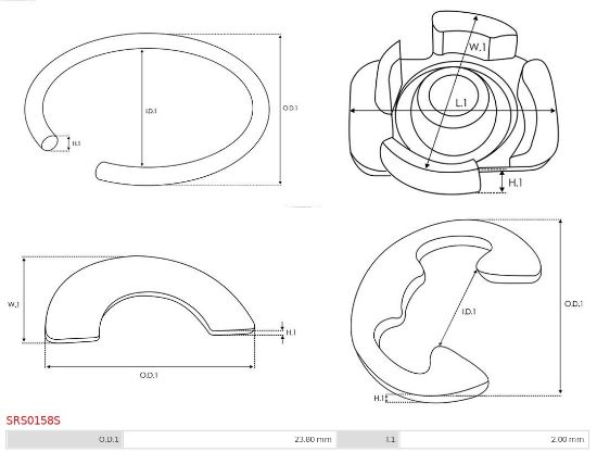 Obrázok Opravná sada pre żtartér AS-PL Brand new |  | Starter lock rings SRS0158S