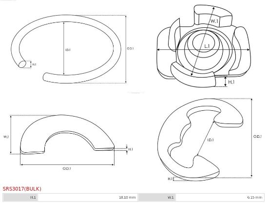 Obrázok Opravná sada pre żtartér AS-PL Brand new |  | Starter lock rings SRS3017BULK