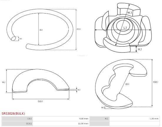 Obrázok Opravná sada pre żtartér AS-PL Brand new |  | Starter lock rings SRS3026BULK