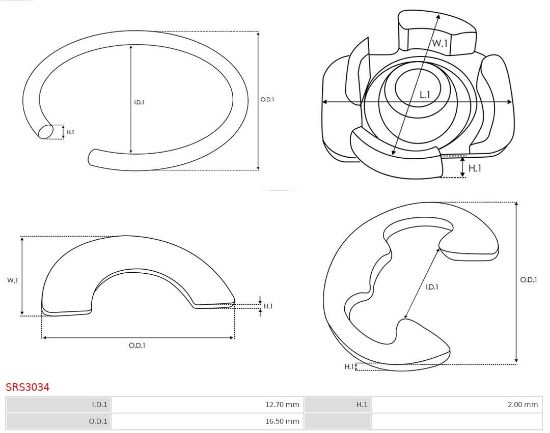 Obrázok Opravná sada pre żtartér AS-PL Brand new |  | Starter lock rings SRS3034