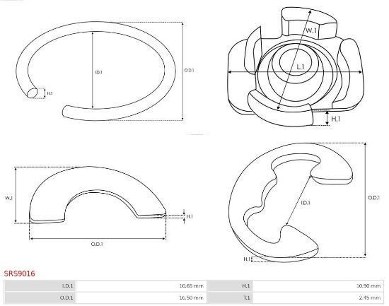 Obrázok Opravná sada pre żtartér AS-PL Brand new |  | Starter lock rings SRS9016