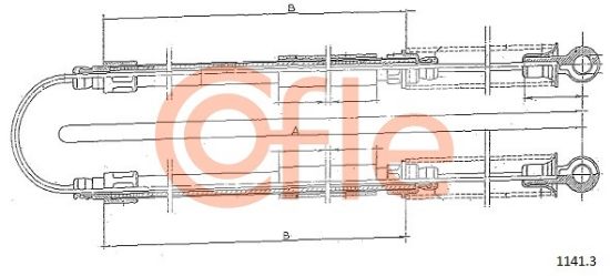 Obrázok żażné lanko parkovacej brzdy COFLE  11413