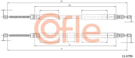 Obrázok żażné lanko parkovacej brzdy COFLE  116796