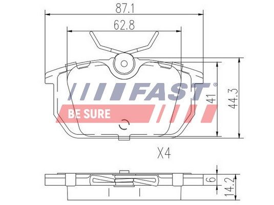 Obrázok Sada brzdových platničiek kotúčovej brzdy FAST  FT29035