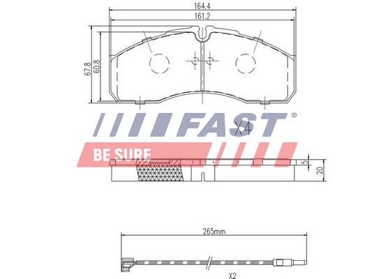 Obrázok Sada brzdových platničiek kotúčovej brzdy FAST  FT29117