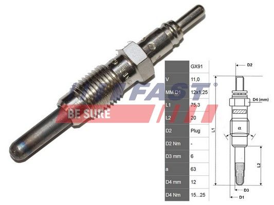 Obrázok żeraviaca sviečka FAST  FT82728