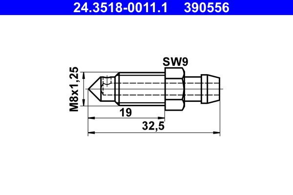 Obrázok Odvzdużňovacia skrutka/ventil ATE  24351800111