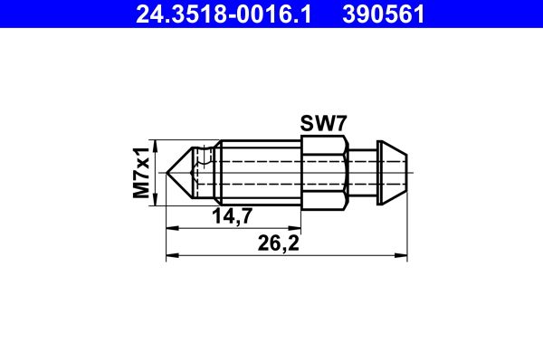Obrázok Odvzdużňovacia skrutka/ventil ATE  24351800161
