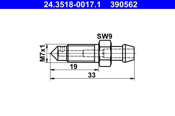 Obrázok Odvzdużňovacia skrutka/ventil ATE  24351800171