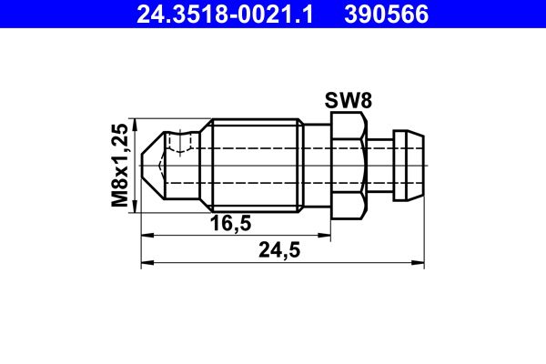 Obrázok Odvzdużňovacia skrutka/ventil ATE  24351800211