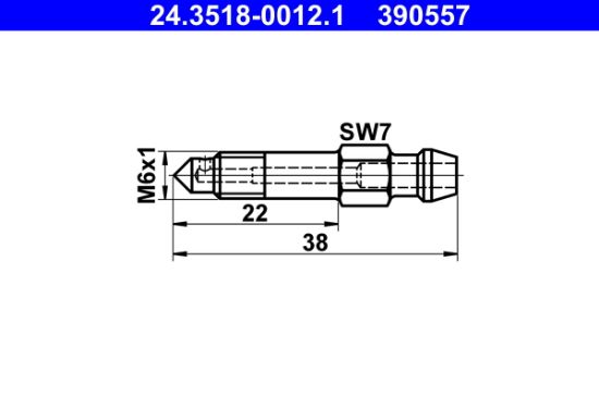 Obrázok Odvzdużňovacia skrutka/ventil ATE  24351800121