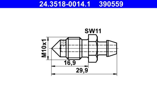 Obrázok Odvzdużňovacia skrutka/ventil ATE  24351800141