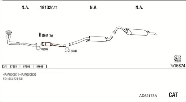 Obrázok Výfukový systém WALKER  AD62178A