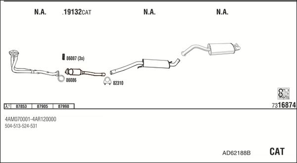 Obrázok Výfukový systém WALKER  AD62188B