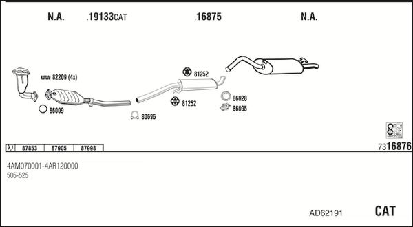 Obrázok Výfukový systém WALKER  AD62191