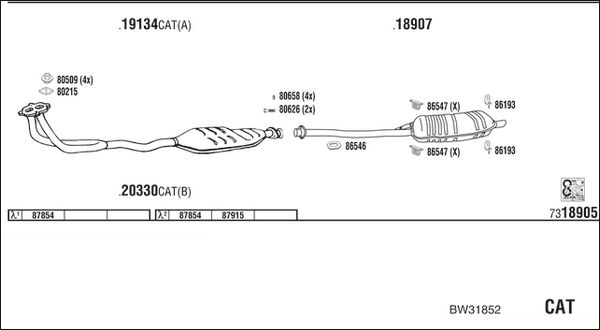 Obrázok Výfukový systém WALKER  BW31852