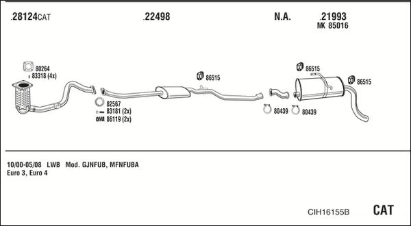 Obrázok Výfukový systém WALKER  CIH16155B