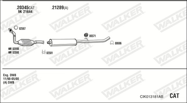 Obrázok Výfukový systém WALKER  CIK013181AB